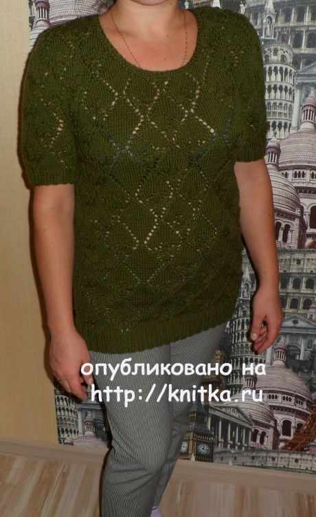 Вязаная спицами кофточка. Работа Ольги вязание и схемы вязания