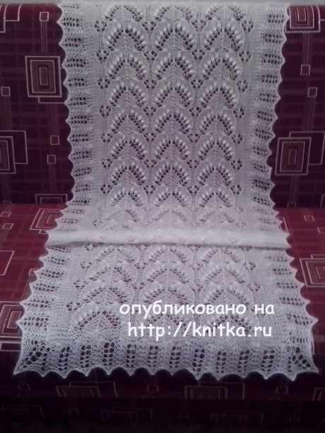 Вязаная спицами шаль. Работа Ивановой Светланы вязание и схемы вязания