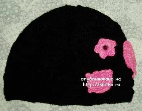 Вязаная спицами шапочка - работа Ольги вязание и схемы вязания