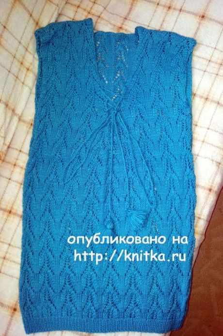 Вязаная спицами туника. Работа Валентины вязание и схемы вязания