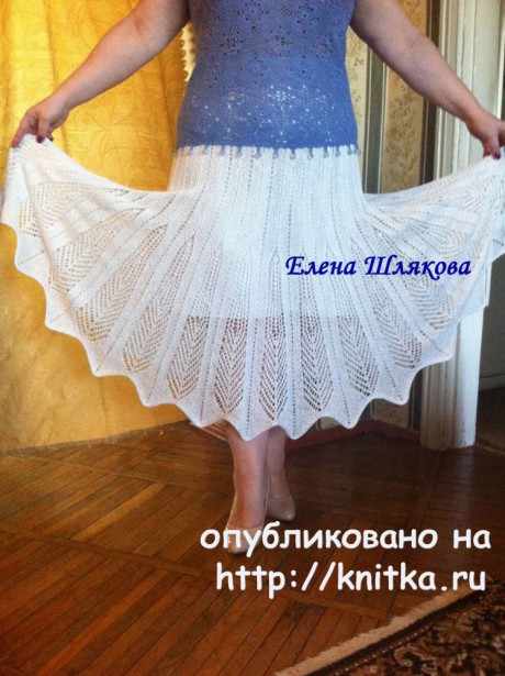 Вязаная спицами юбка. Работа Елены Шляковой вязание и схемы вязания