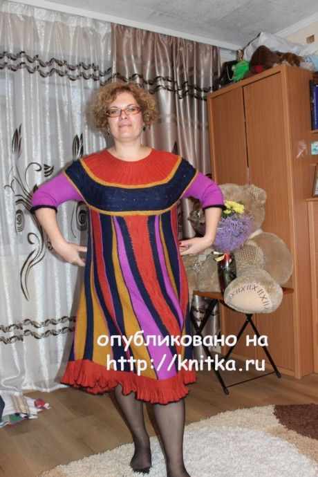 Вязаное спицами платье. Работа Цвикевич Светланы вязание и схемы вязания