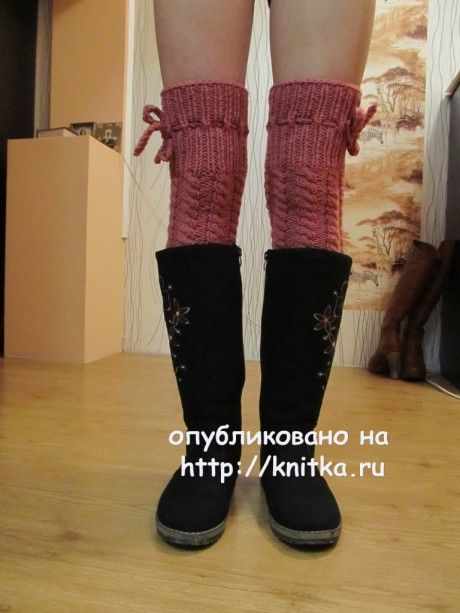 Вязаные спицами гетры - ботфорты - работа Марии Гендько вязание и схемы вязания