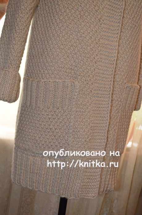 Вязаный спицами кардиган. Работа Анастасии Поповой вязание и схемы вязания