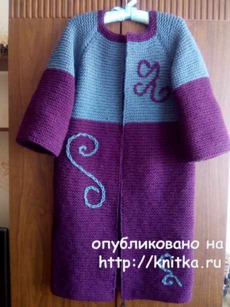 Вязаный спицами кардиган. Работа Снежаны вязание и схемы вязания