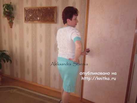Вязаный спицами костюм - работа Александры Старовой вязание и схемы вязания