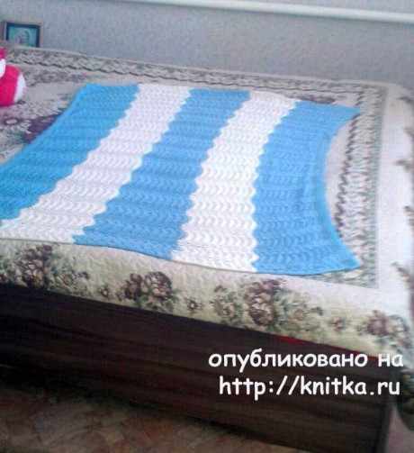 Вязаный спицами плед для мальчика. Работа Оксаны Адаменко вязание и схемы вязания