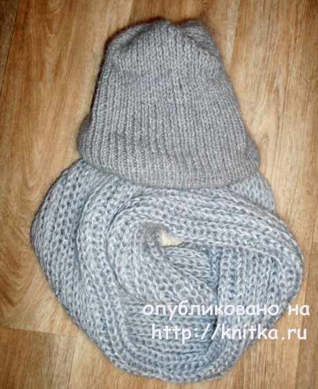 Вязаный спицами снуд Серебро. Работа TatVen вязание и схемы вязания