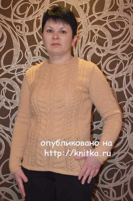 Вязаный спицами свитер - работа Ирины Стильник вязание и схемы вязания