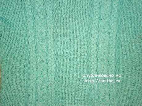 Вязаный спицами свитер. Работа Лилии вязание и схемы вязания