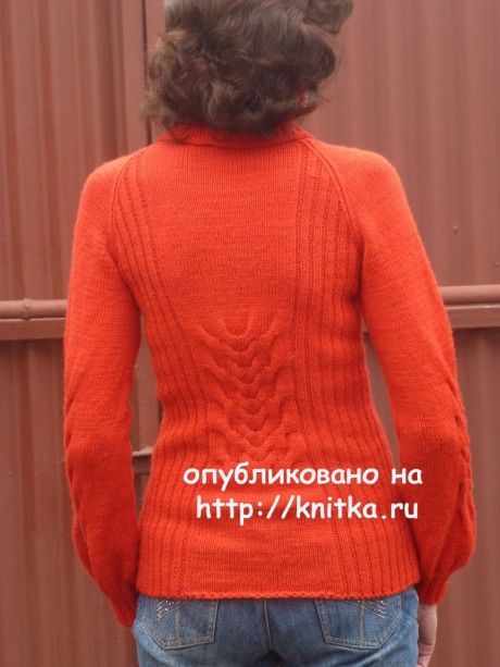 Вязаный спицами свитер. Работа Марины Ефименко вязание и схемы вязания