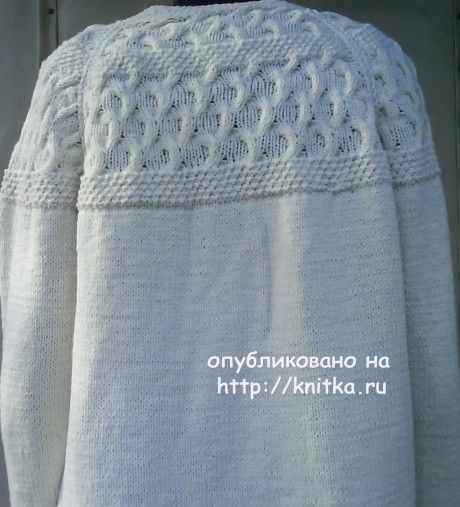 Вязаный спицами жакет - работа Ирины вязание и схемы вязания