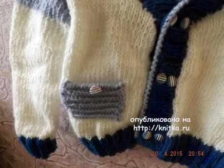 Вязаный спицами жакет для мальчика - работа Оксаны вязание и схемы вязания