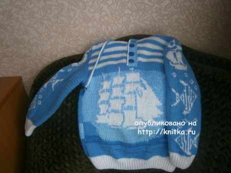 Вязаный свитер для мальчика - работа Елены вязание и схемы вязания