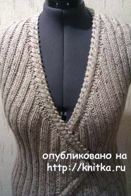 Вязаный жилет на булавке. Работа TatVen вязание и схемы вязания