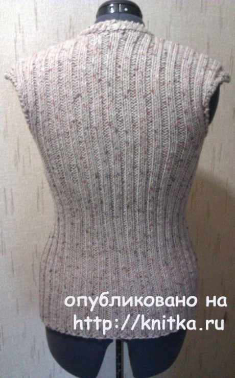 Вязаный жилет на булавке. Работа TatVen вязание и схемы вязания