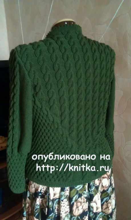 Жакет Изумрудная симфония. Работа Елены Саенко вязание и схемы вязания