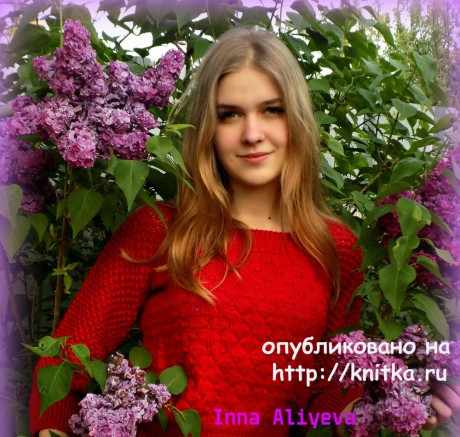 Ажурная женская кофта спицами, работа Inna Aliyeva