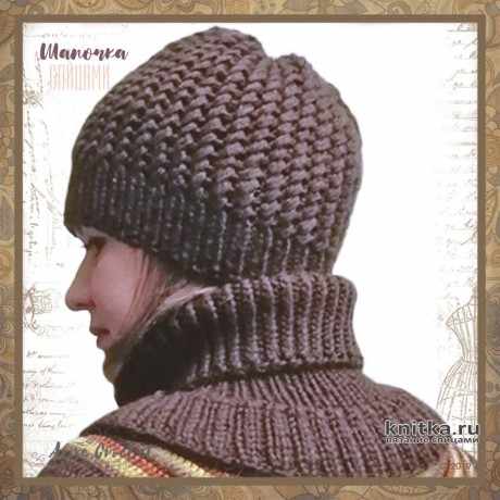 Женская шапка и манишка спицами. Работы Alise Crochet вязание и схемы вязания