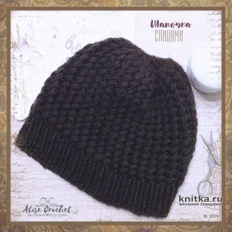 Женская шапка и манишка спицами. Работы Alise Crochet вязание и схемы вязания