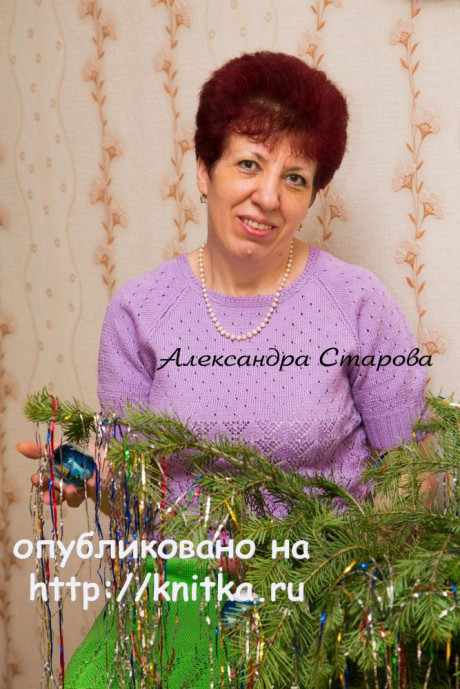 Женский джемпер спицами. Работа Александры Старовой вязание и схемы вязания