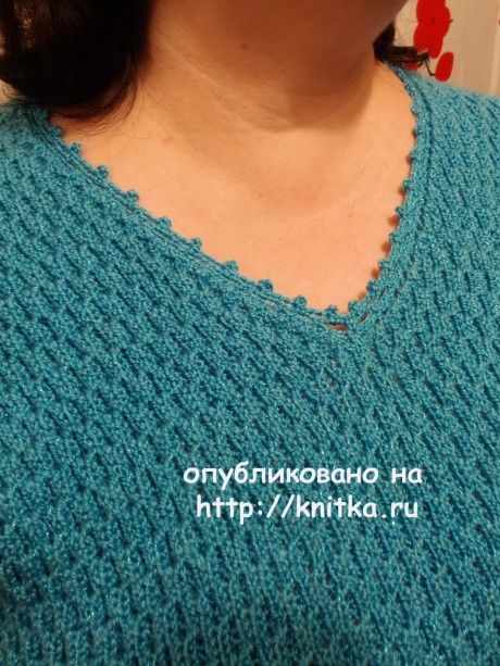 Женский пуловер спицами. Работа Оксаны Усмановой вязание и схемы вязания