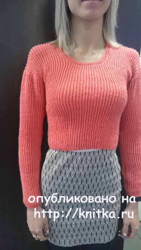 Женский пуловер спицами. Работа Ольги Ярославской вязание и схемы вязания