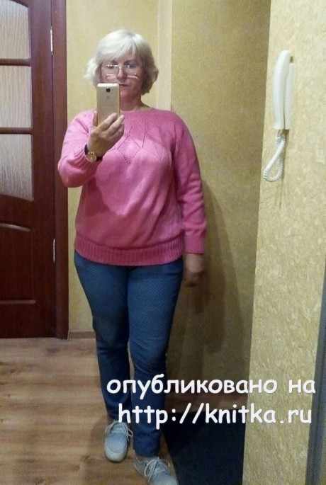 Женский пуловер спицами. Работа Татьяны Ивановны вязание и схемы вязания