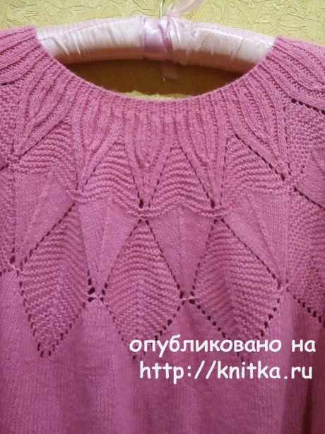 Женский пуловер спицами. Работа Татьяны Ивановны вязание и схемы вязания