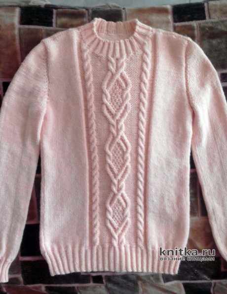 Женский свитер спицами, работа Жанны вязание и схемы вязания
