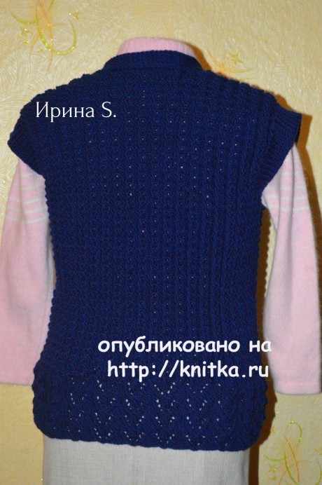 Женский жилет спицами. Работа Ирины Стильник вязание и схемы вязания
