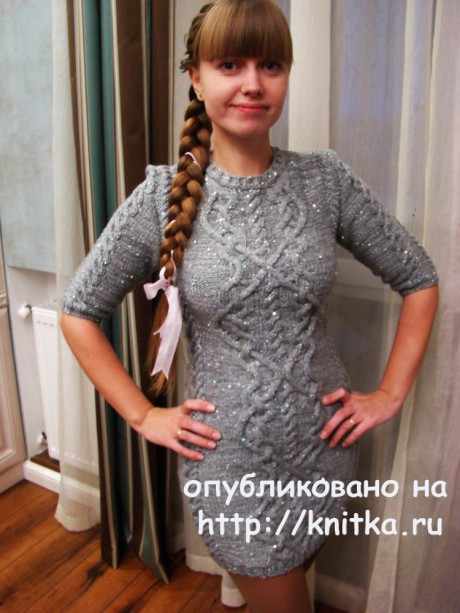 Женское платье спицами. Работа Татьяны вязание и схемы вязания