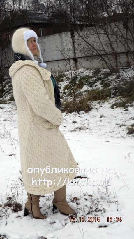 Зимнее пальто Ванилька. Работа Оксаны вязание и схемы вязания