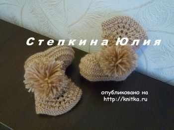вязаные спицами пинетки фото
