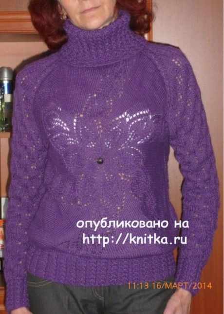 фото вязаного спицами свитера