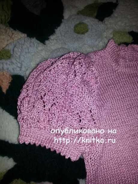 Детское платье связанное спицами
