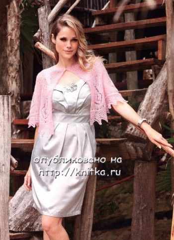 вязаная спицами накидка фото