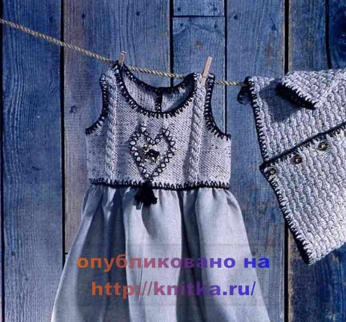вязаная кокетка для платья