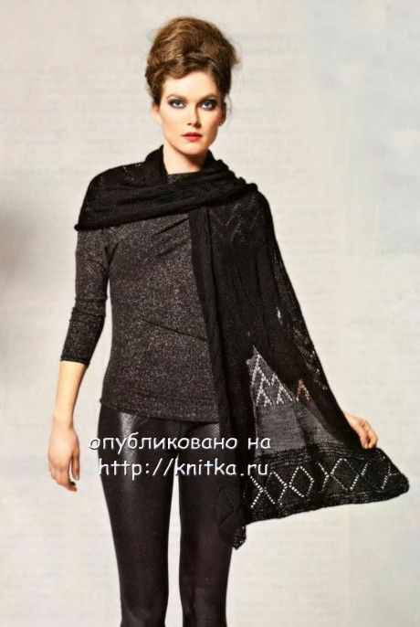 палантин спицами фото