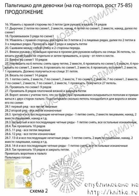 пальто спицами мк