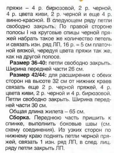 описание вязаного жилета в технике пэчворк описание вязаного жилета в технике пэчворк