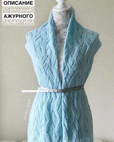 Красивый палантин спицами