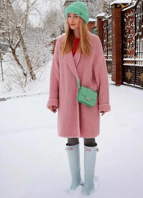 Модное пальто спицами oversize Модное пальто спицами oversize