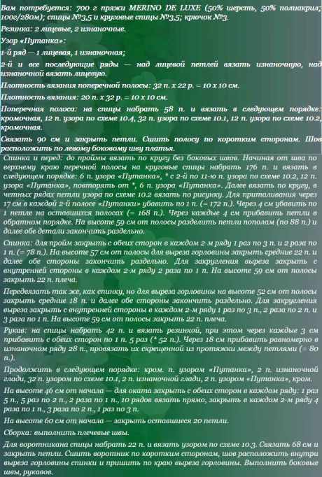 Описание платья: