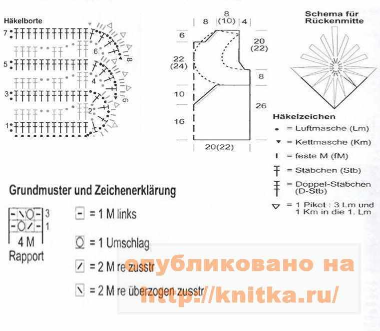 схема вязания топа