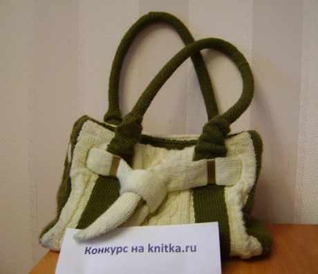 сумка с аранами, связанная спицами сумка с аранами, связанная спицами