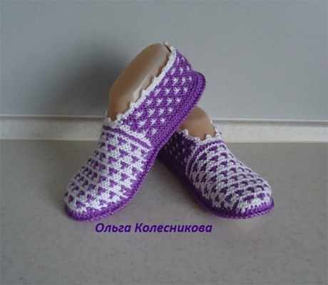 тапочки спицами