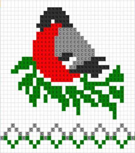 схема жаккарда снегири