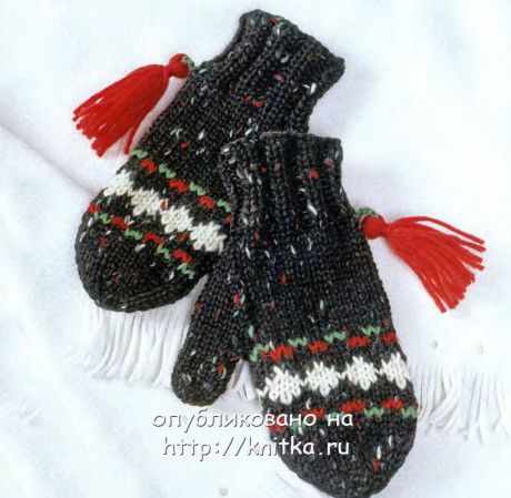 варежки спицами