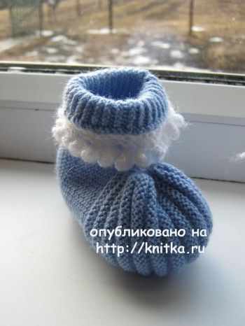 Пинетки спицами мастер класс